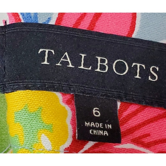 Talbots floral print A-Line skirt back slit 6 - Picture 4 of 7